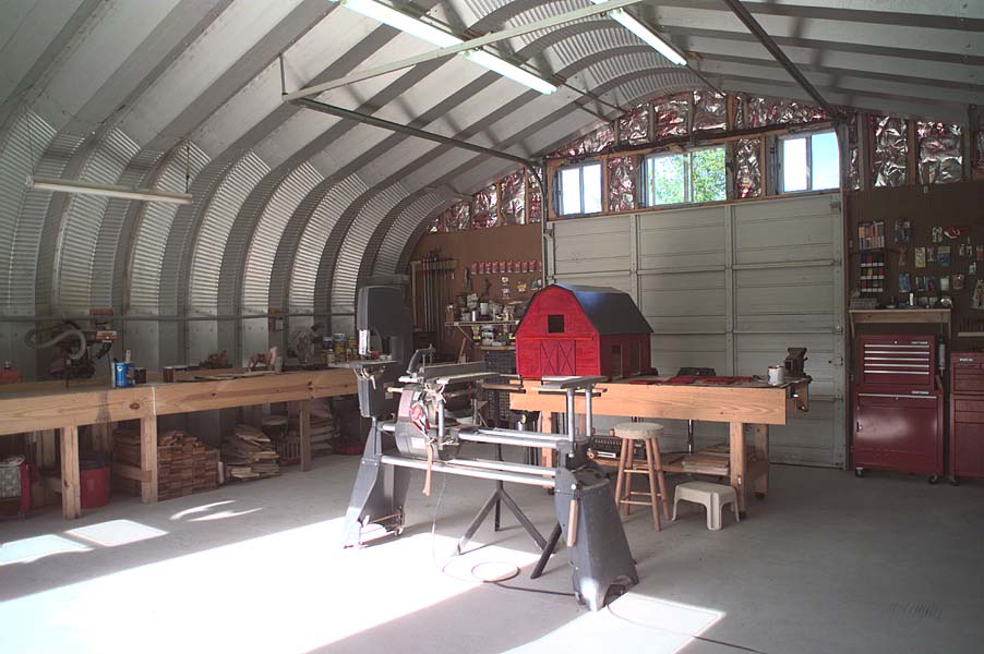Interior of a SteelMaster A-Model Workshop