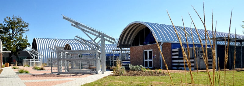 multiple steel roofing systems for Austin Animal Shelter in Texas