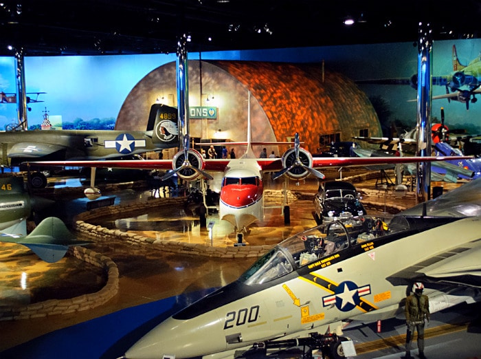 steel building inside World War II exhibit