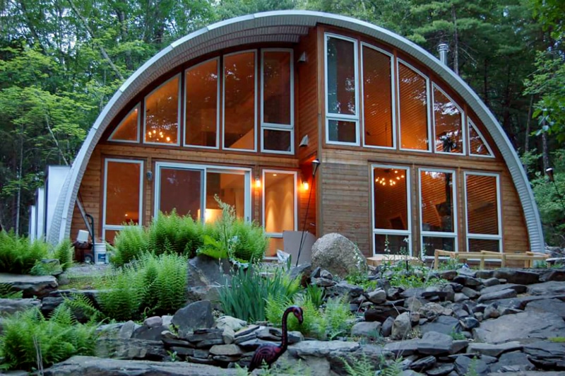 Quonset Hut Home in New York with custom endwalls