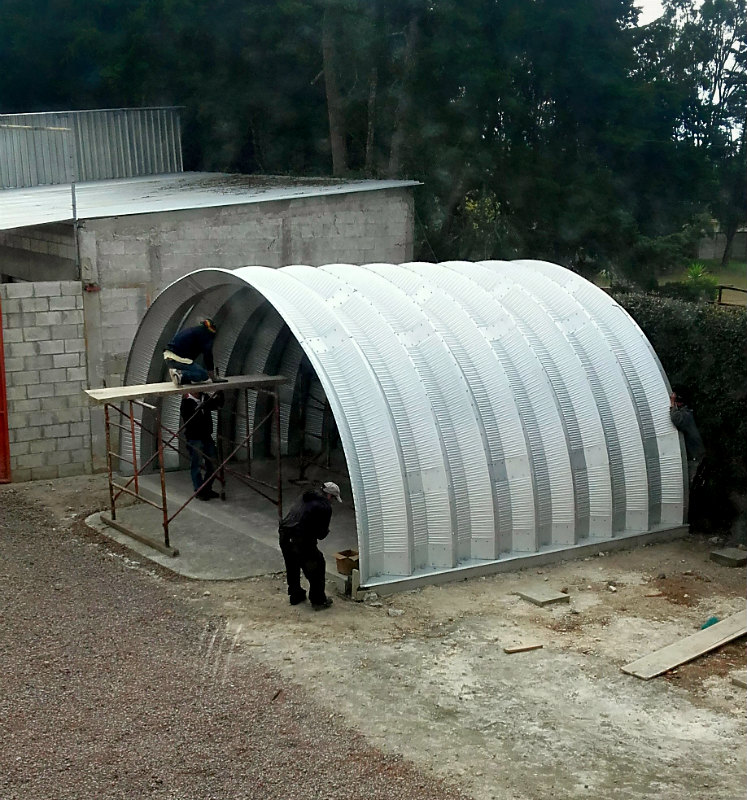 construction of small commercial storage building in Guatemala