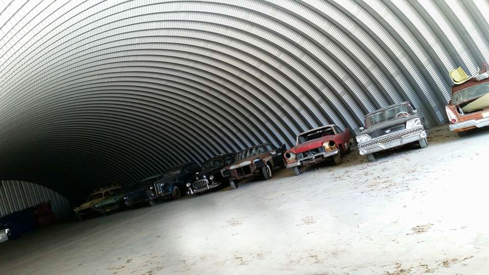 antique cars inside steel Retro Ghost Town