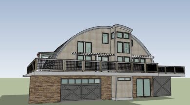 rendering of quonset hut home