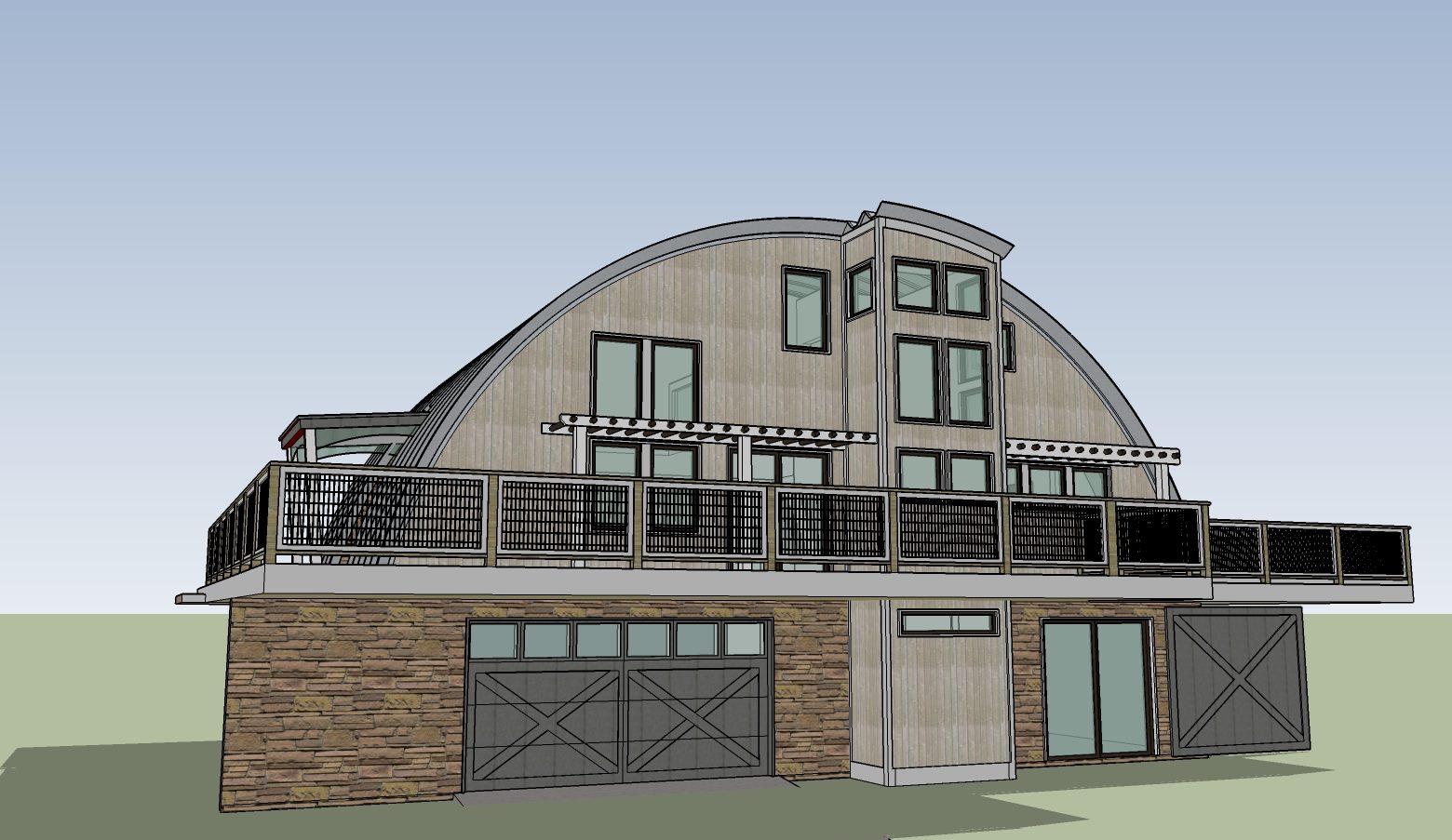 rendering of quonset hut home