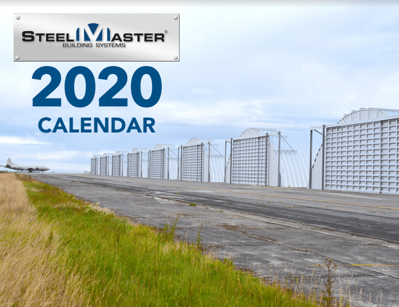 2020 steelmaster calendar cover photo with hangars