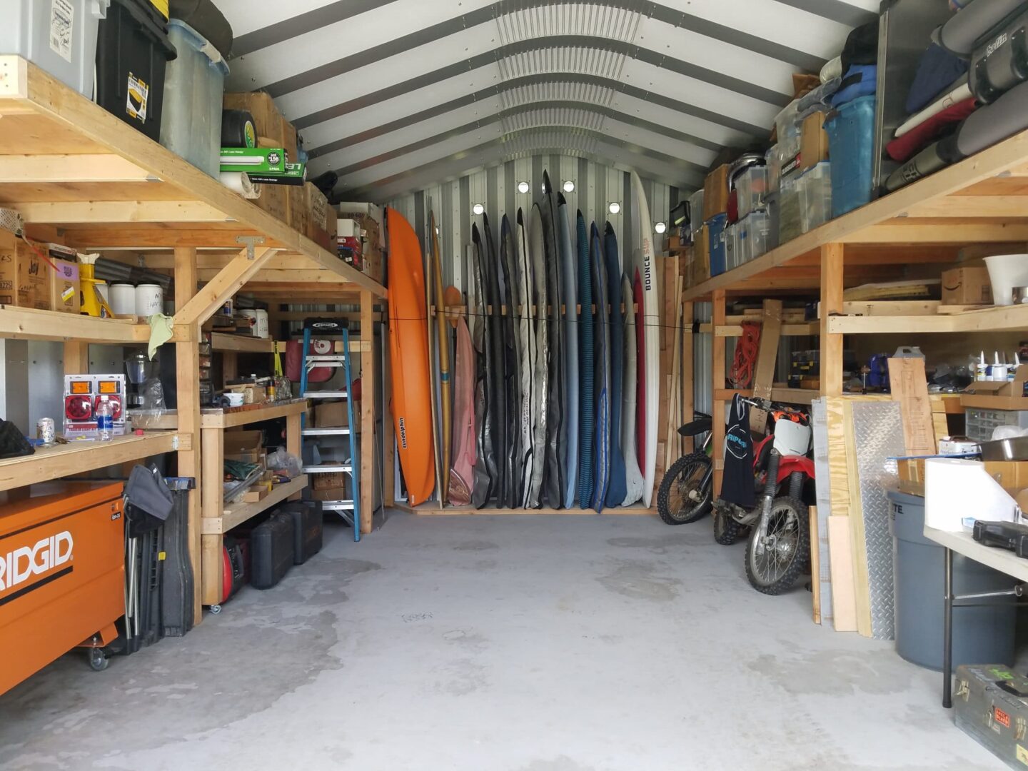 inside a-model quonset workshop