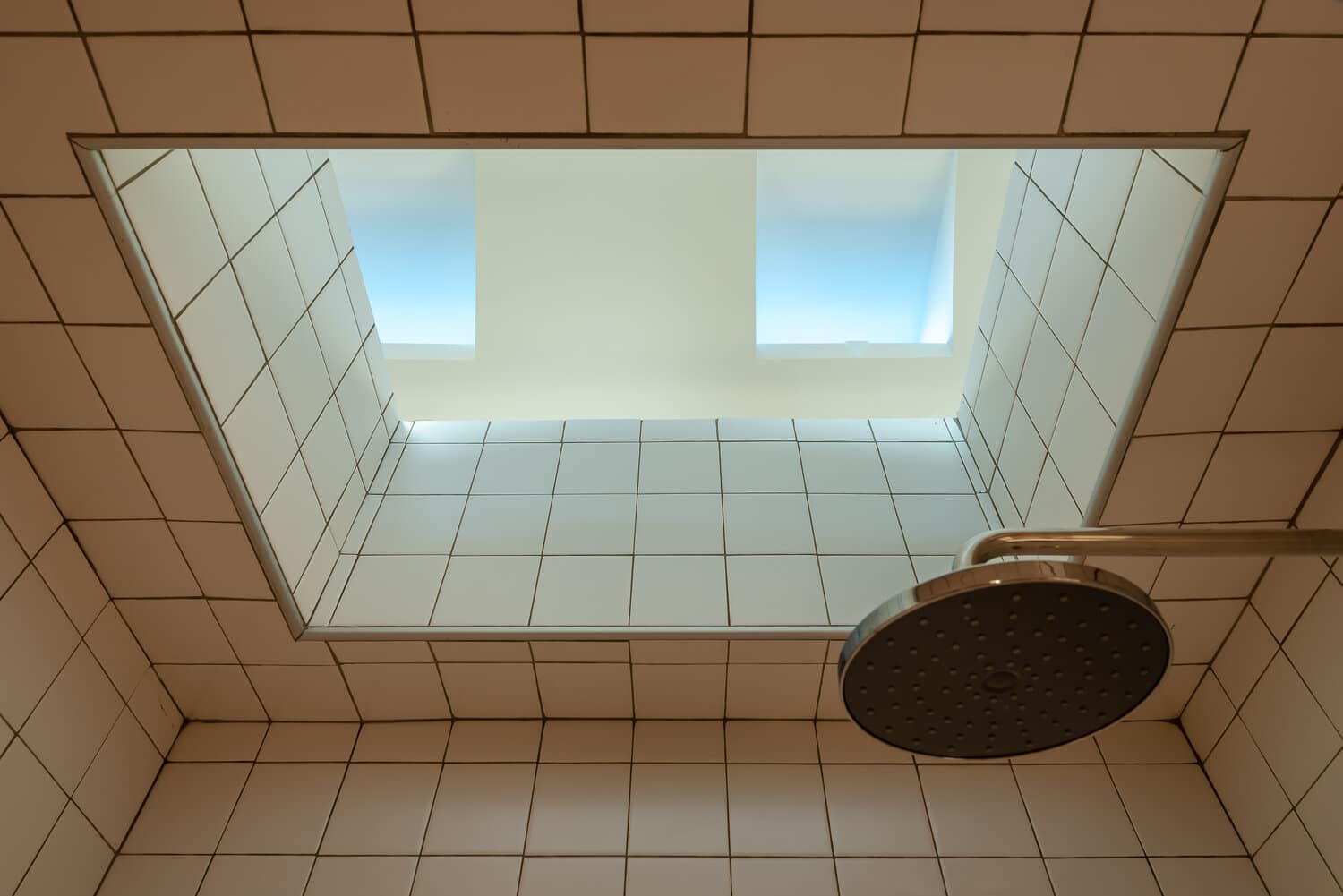 skylights above shower head