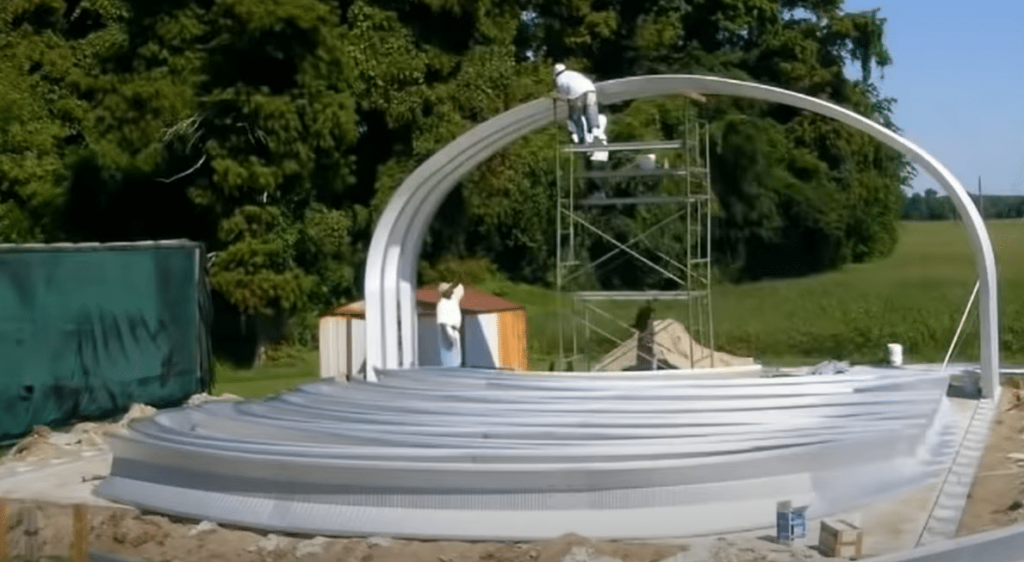 construction of an s model quonset building