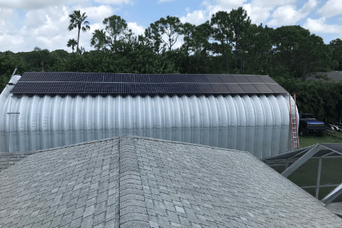 Quonset hut - solar panels attached to top