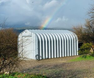 A-Model steel shed