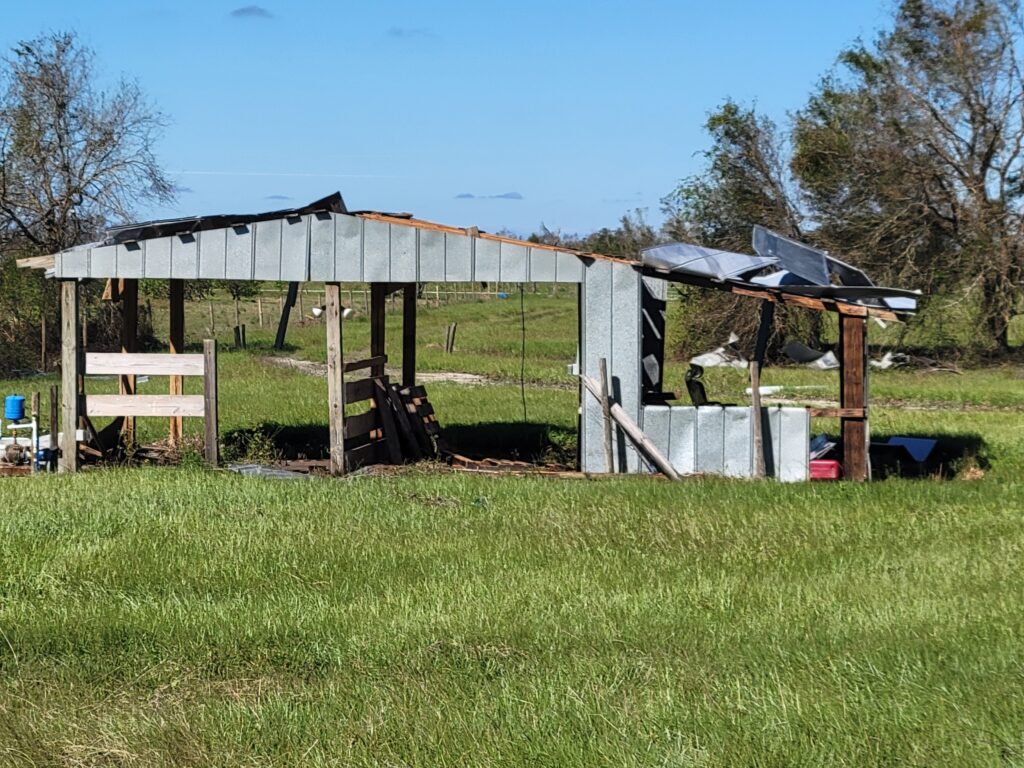 traditional storage building destroyed by Hurricane Ian