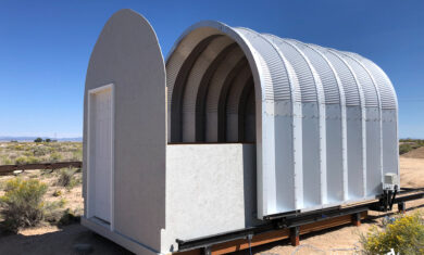 Half-open S-Model Quonset hut shed