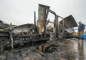 Building destroyed by fire