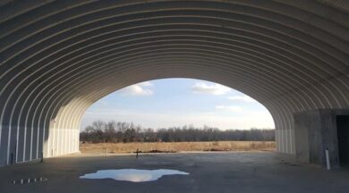 Inside view of Quonset hut in Oklahoma