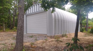S-Model Quonset hut with steel end walls