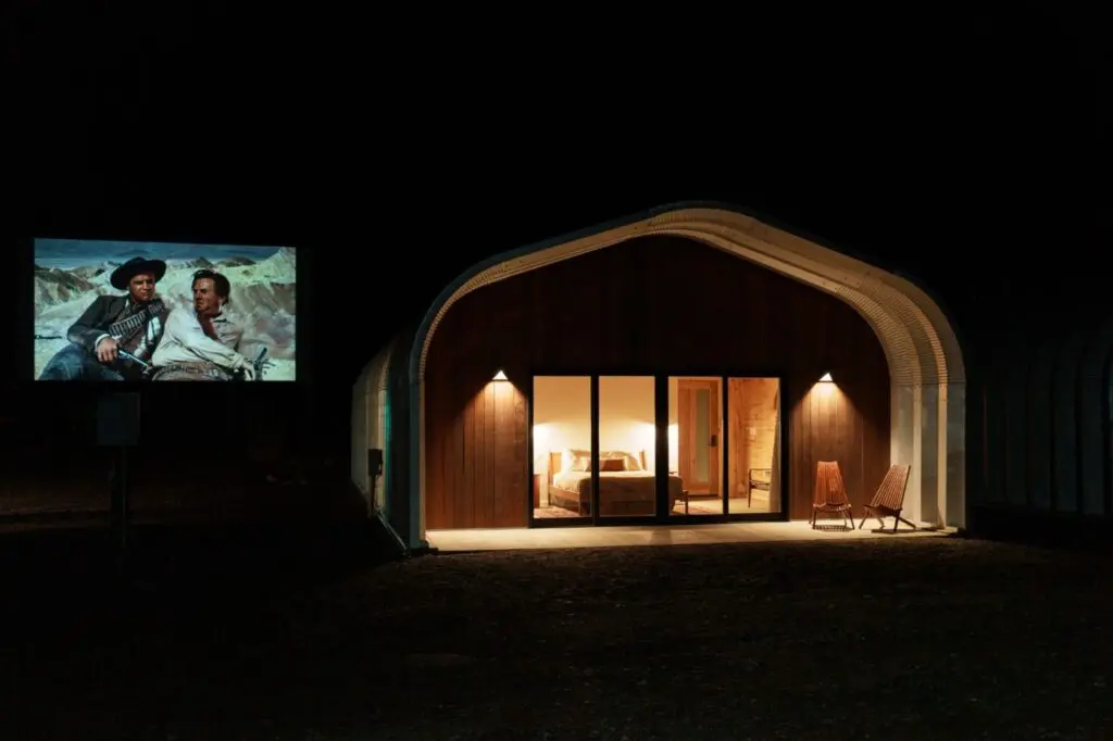 A-Model Quonset at night