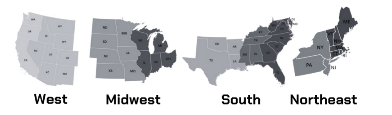 Map of regions 